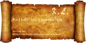Kolláth Leonóra névjegykártya